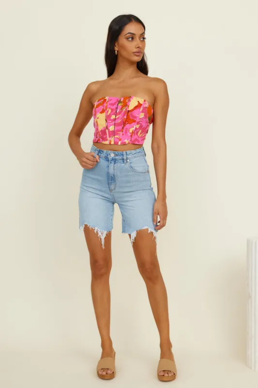 Glowing Sun Crop Top Pink sold by Fortunate One