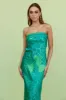 Fresh Bloom Maxi Dress Green sold by Fortunate One