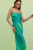 Fresh Bloom Maxi Dress Green sold by Fortunate One