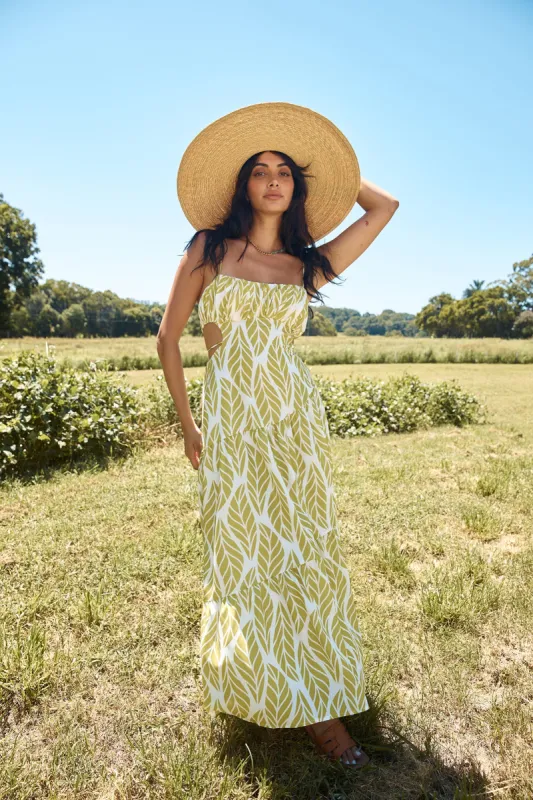 Tropic Trails Maxi Dress Green sold by Fortunate One