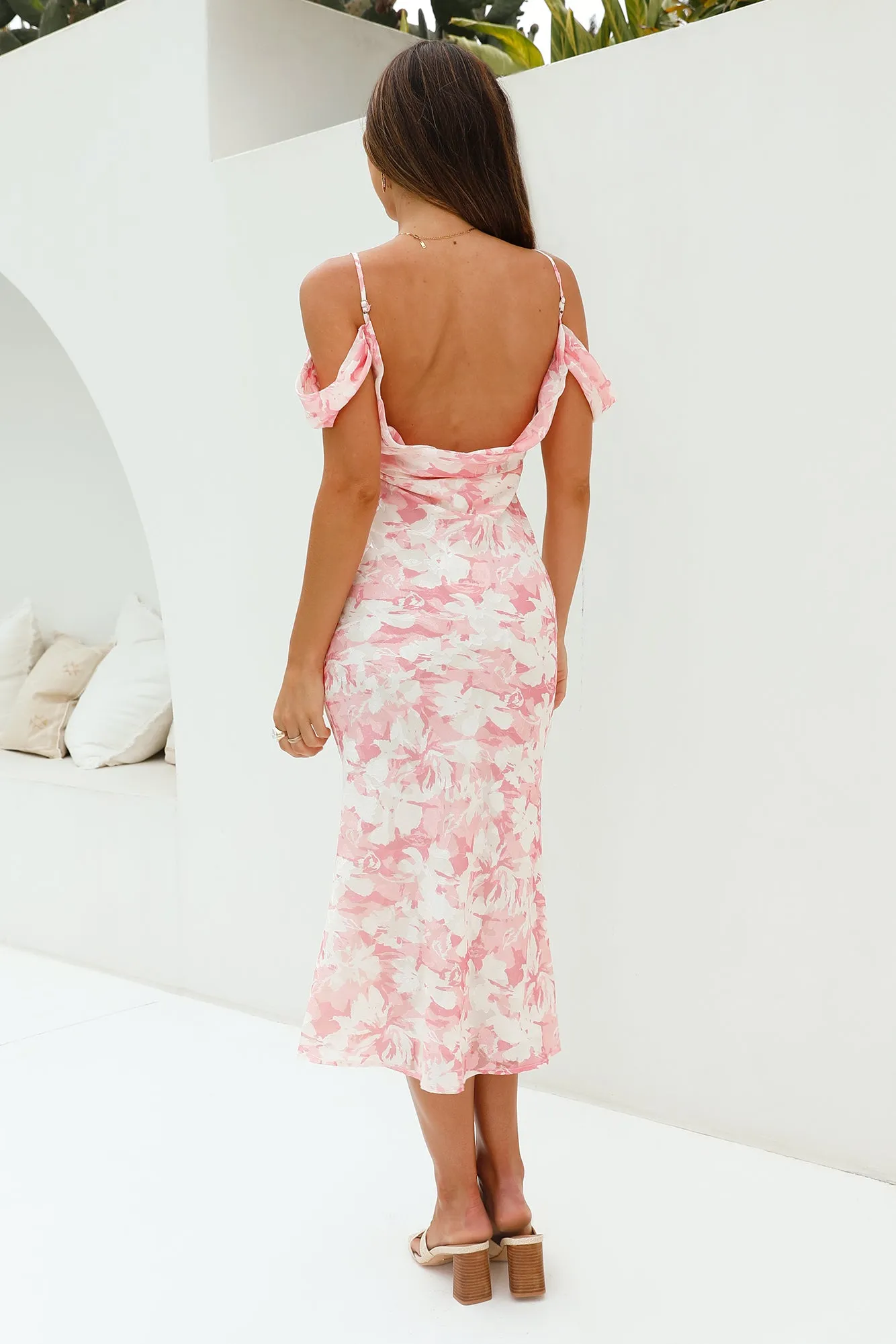 Tropical Vacation Midi Dress Pink sold by Fortunate One product image thumbnail 5