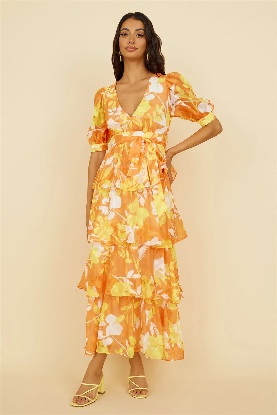 Inflorescence Maxi Dress Yellow sold by Fortunate One