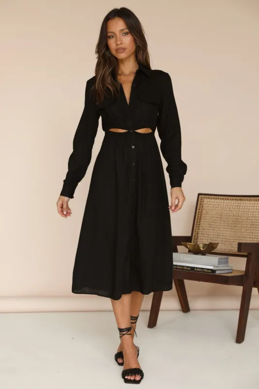 Nebular Midi Dress Black sold by Fortunate One