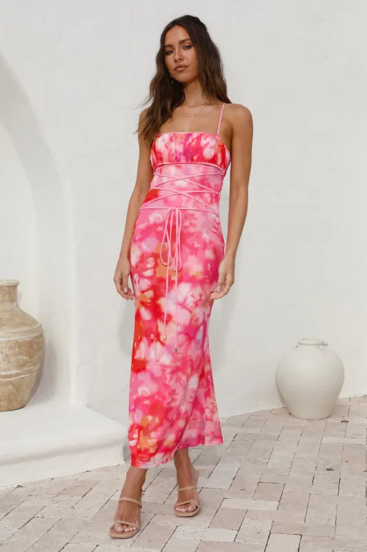 Catching Feelings Maxi Dress Pink sold by Fortunate One