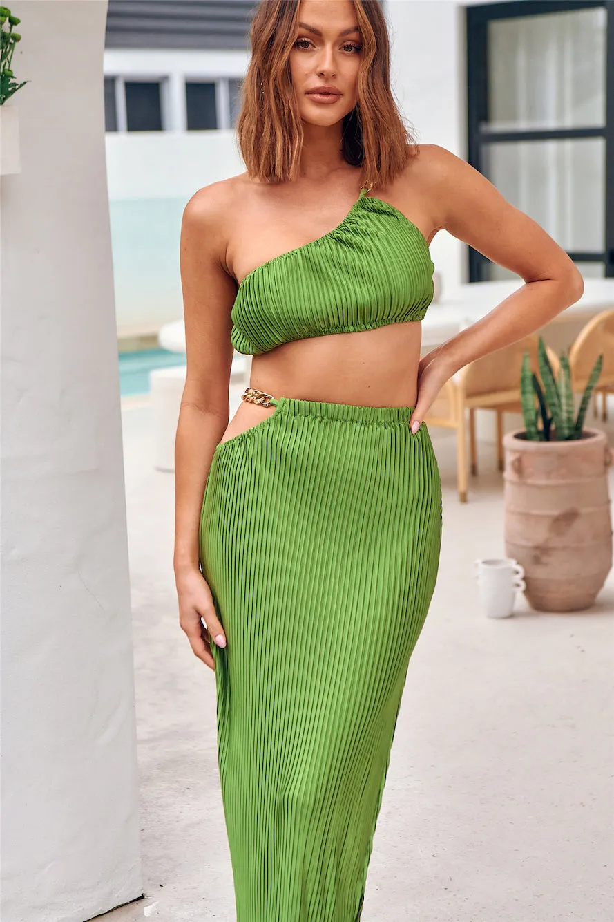 Midnight Attraction Maxi Skirt Green sold by Fortunate One product image thumbnail 2