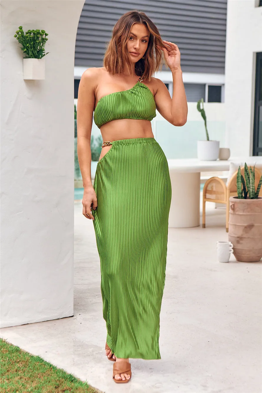 Midnight Attraction Maxi Skirt Green sold by Fortunate One product image thumbnail 4