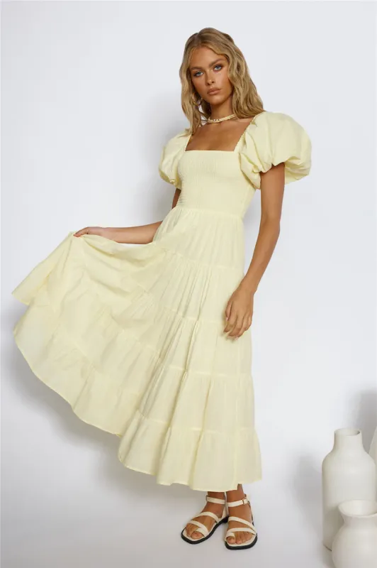 Adela Maxi Dress Yellow sold by Fortunate One