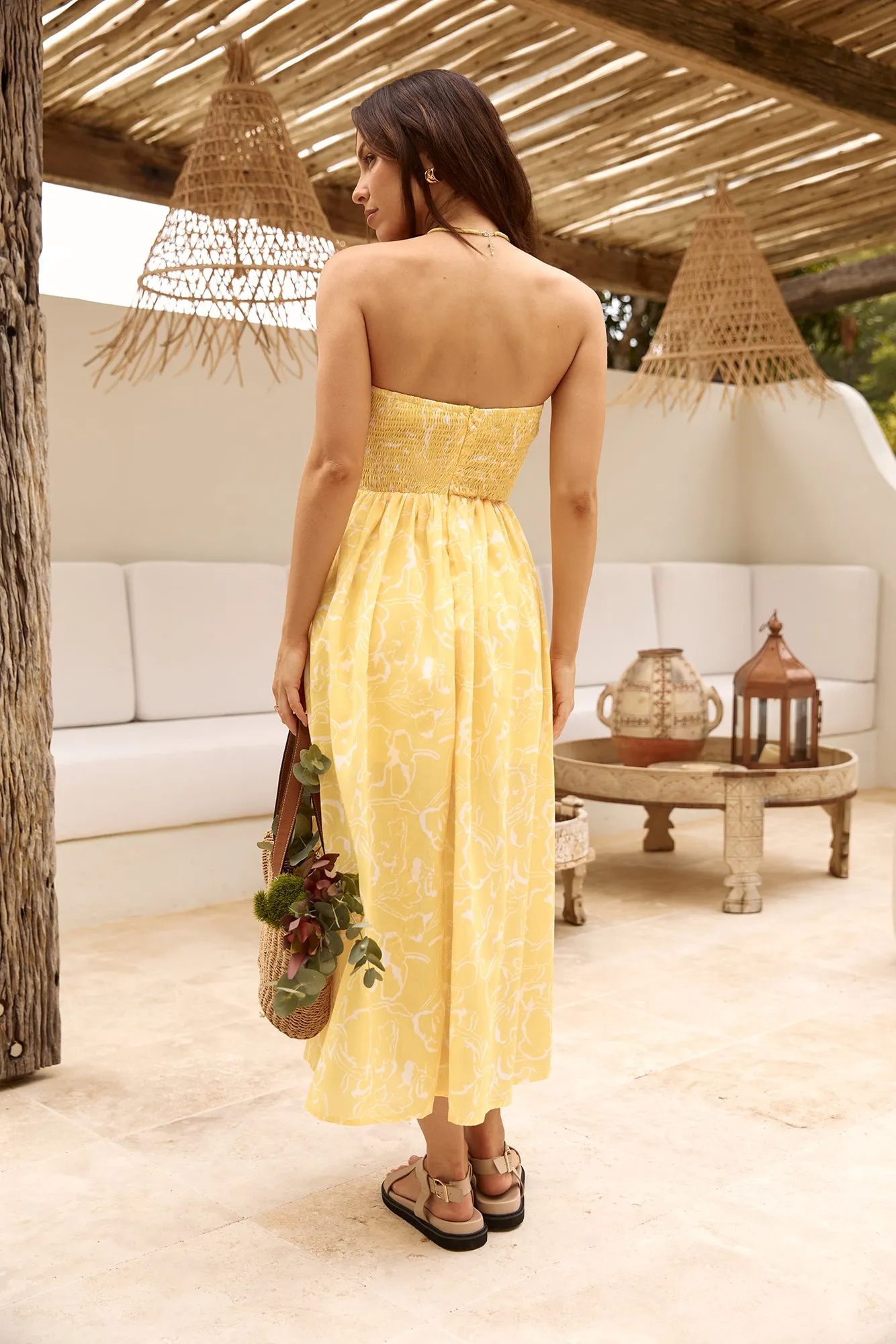 Sunflower Fields Strapless Midi Dress Yellow sold by Fortunate One product image thumbnail 2