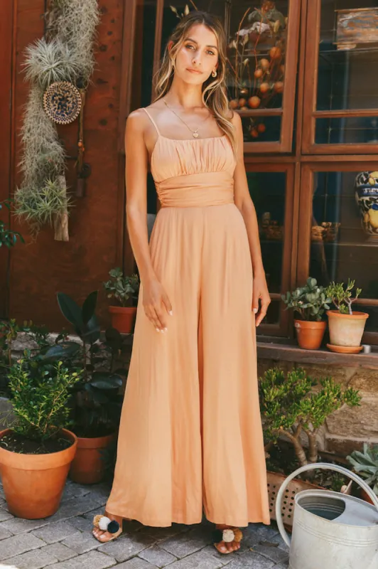 Mavena Jumpsuit Tan sold by Fortunate One