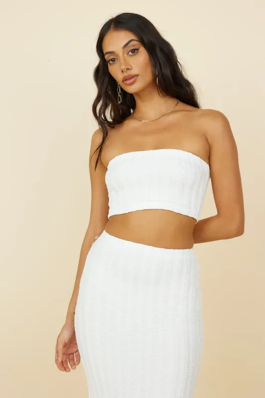Poolside Adventure Crop Top White sold by Fortunate One
