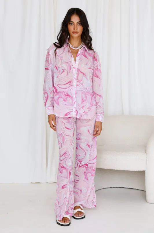 SHE IS US Etoile Palazzo Pants Pink sold by Fortunate One