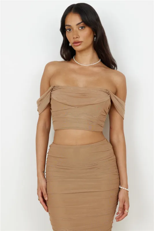 Dance Darling Crop Top Beige sold by Fortunate One