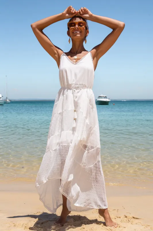 Elzales Maxi Dress White sold by Fortunate One