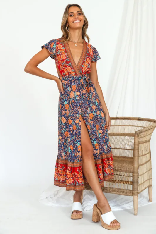 Candid Midi Dress Navy sold by Fortunate One
