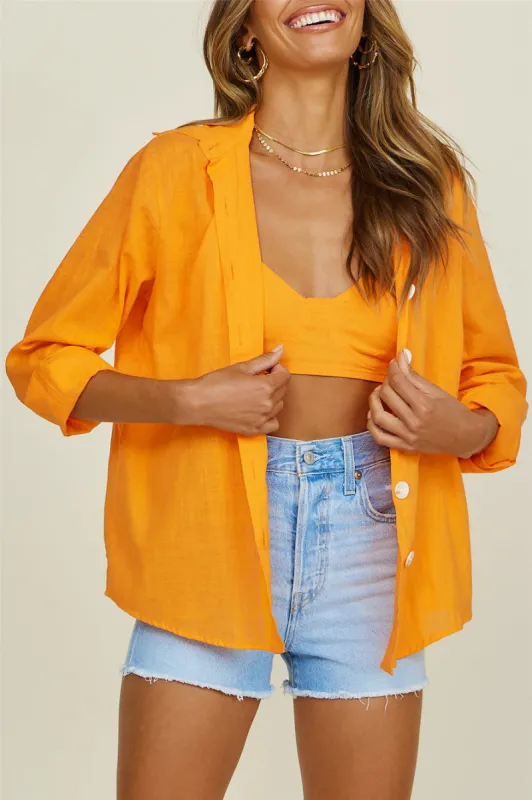 About Last Night Shirt Set Orange sold by Fortunate One