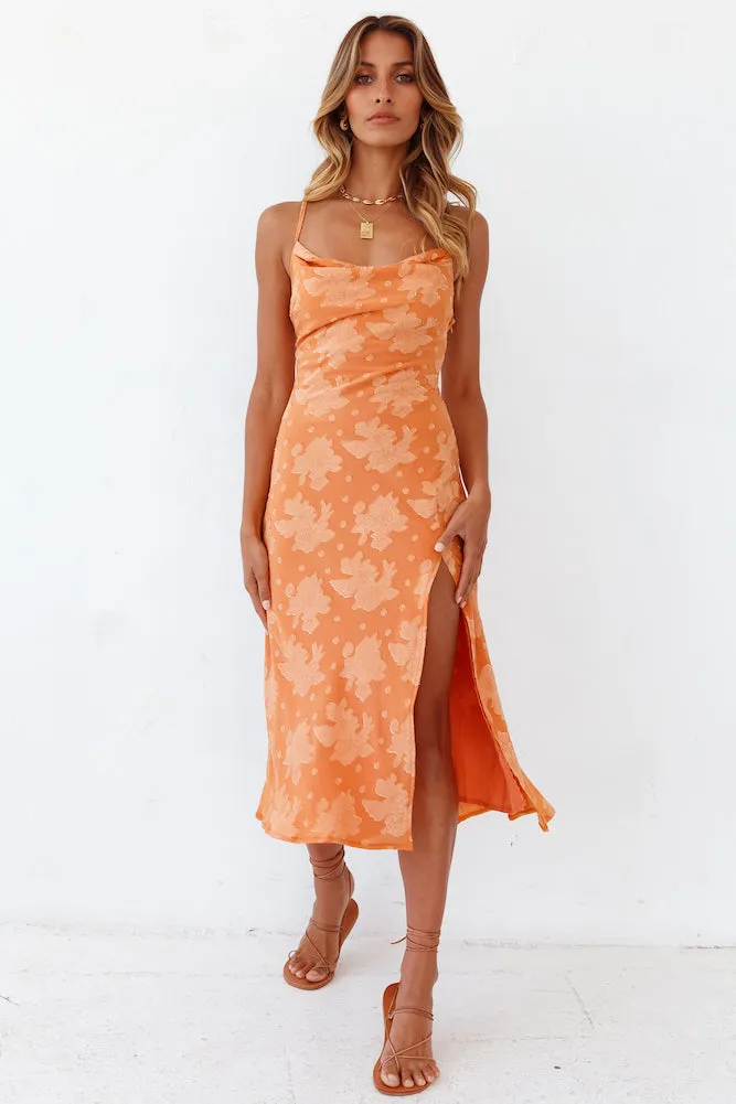 Leora Midi Dress Orange sold by Fortunate One product image thumbnail 2