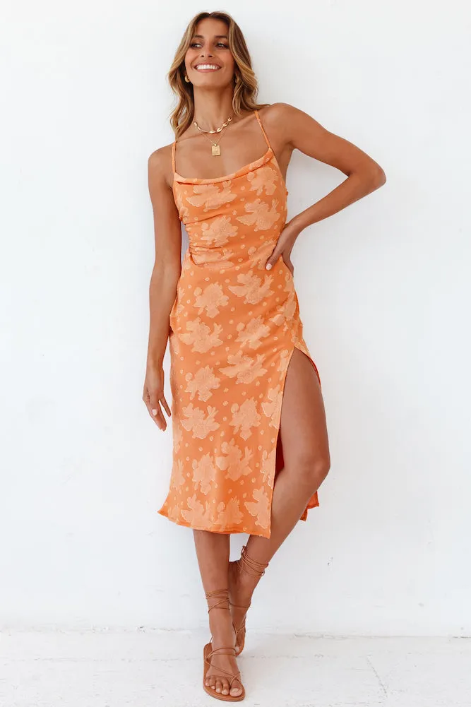 Leora Midi Dress Orange sold by Fortunate One product image thumbnail 4