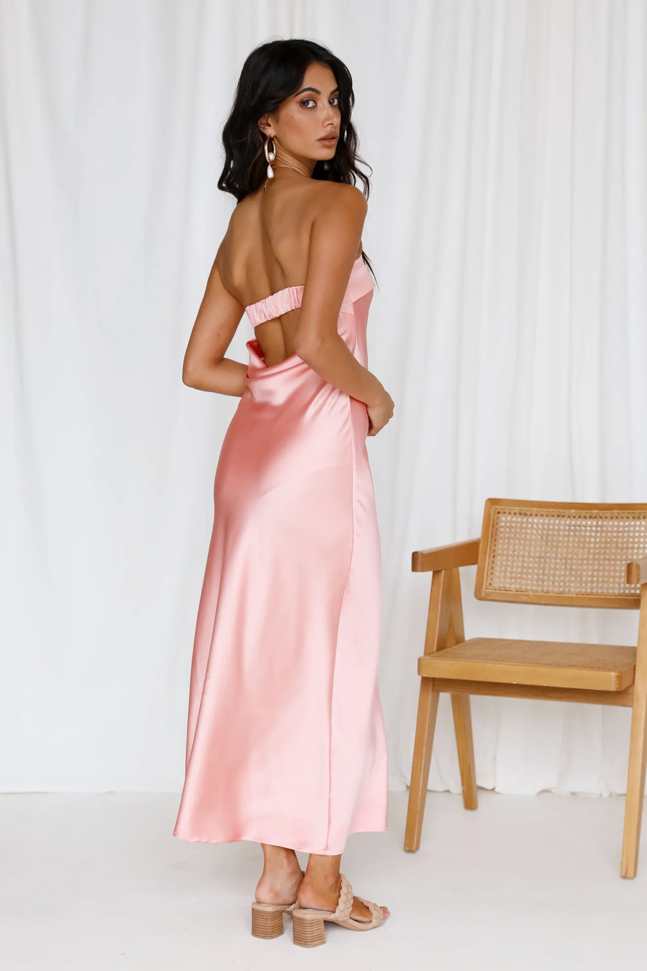 Gleam In Gold Maxi Dress Pink sold by Fortunate One product image thumbnail 5