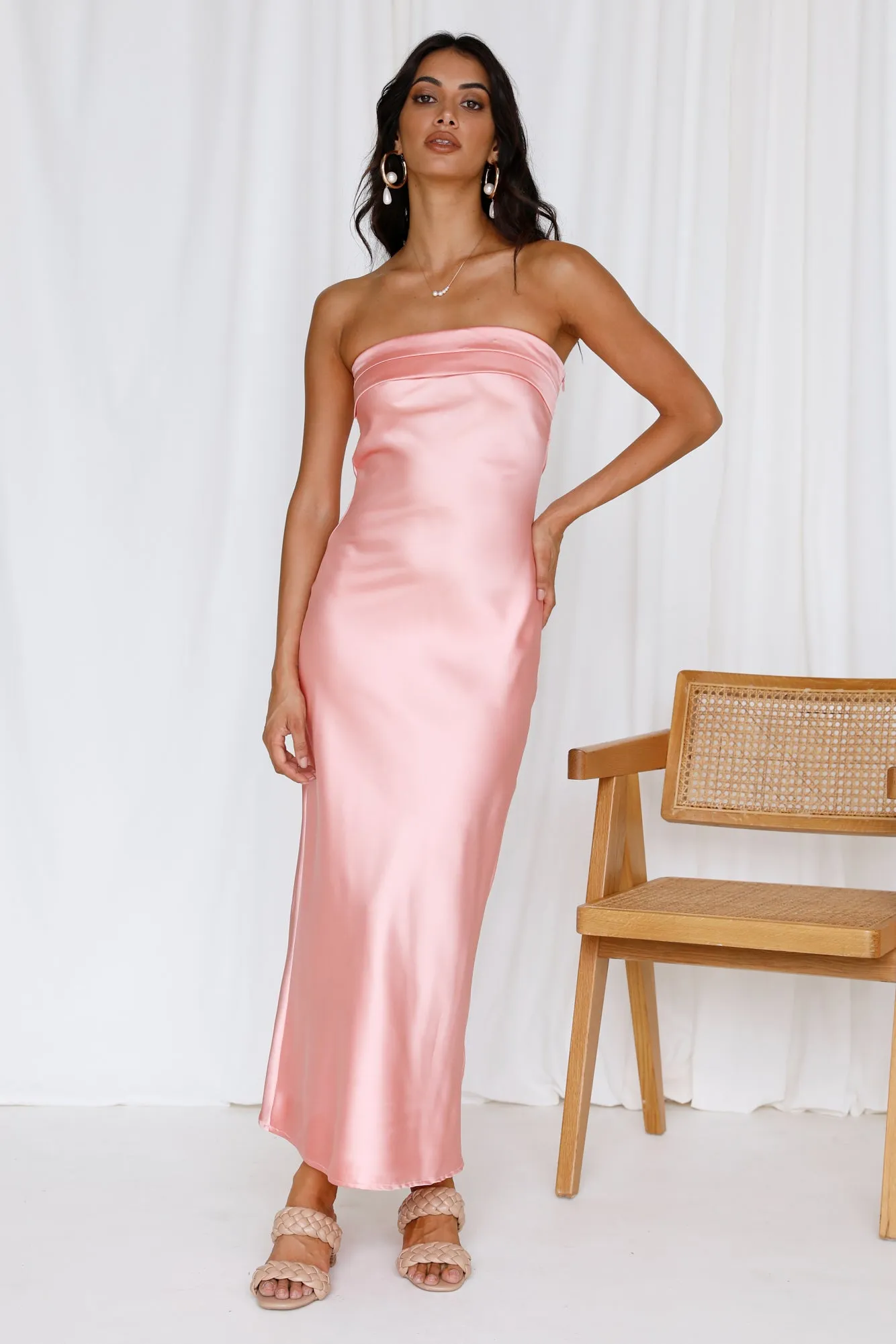 Gleam In Gold Maxi Dress Pink sold by Fortunate One product image thumbnail 2