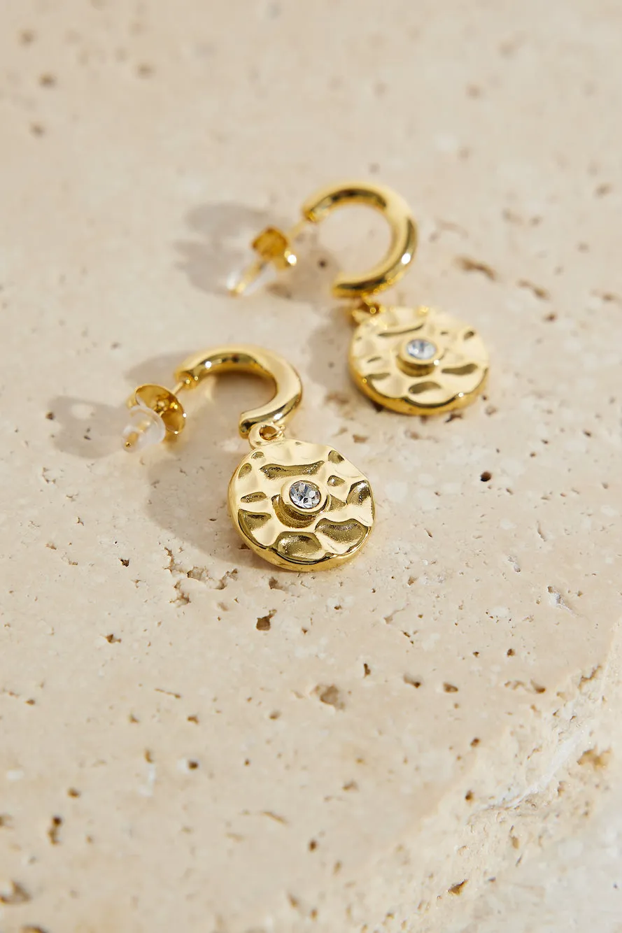 18k Gold Plated Serving Diamonds Earrings Gold sold by Fortunate One product image thumbnail 2