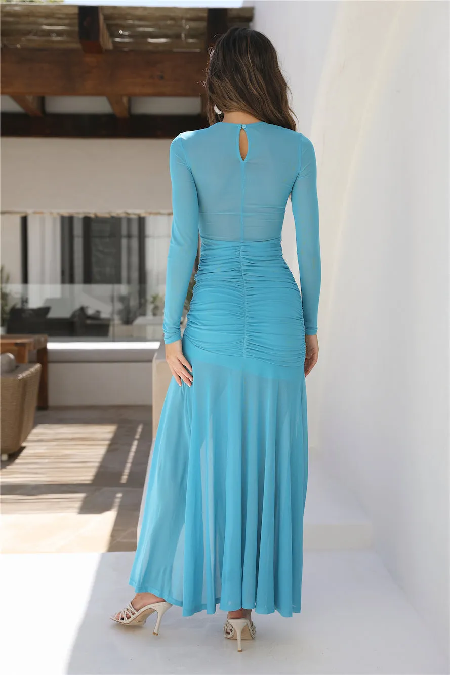 RUNAWAY THE LABEL Olivia Maxi Dress Cyan sold by Fortunate One product image thumbnail 5