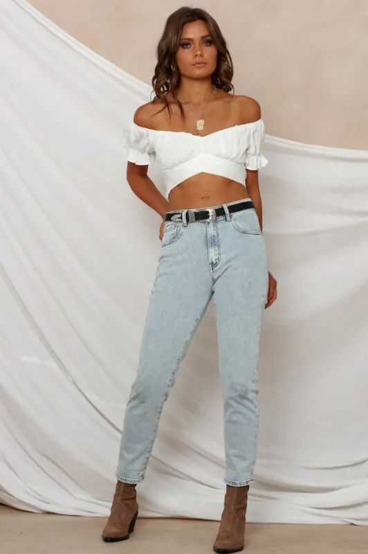 Eyes Like The Earth Crop Top White sold by Fortunate One