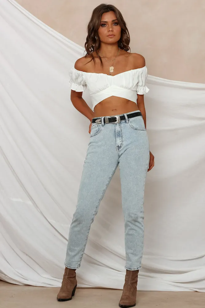 Eyes Like The Earth Crop Top White sold by Fortunate One