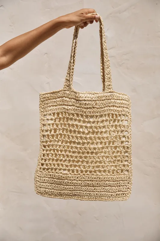 Island Crochet Tote Bag Nude sold by Fortunate One