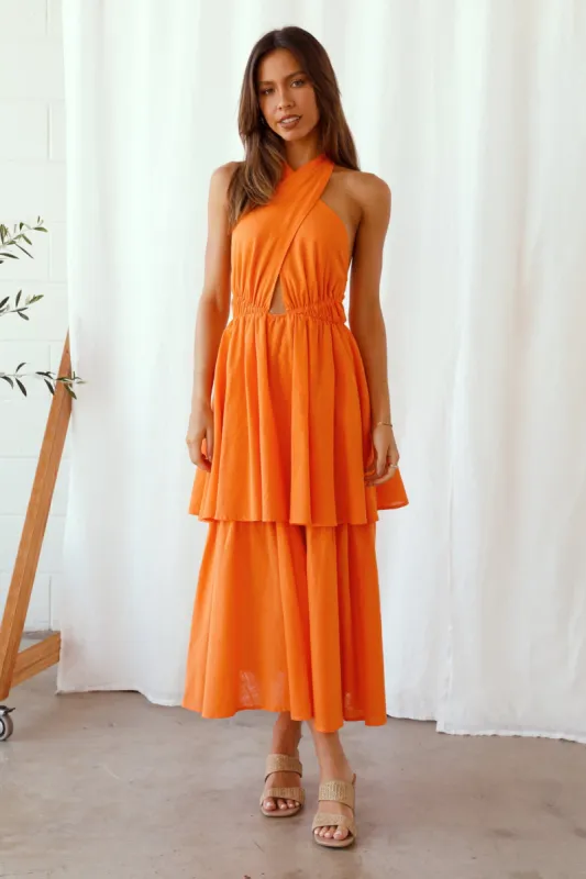 Going Higher Maxi Dress Orange sold by Fortunate One
