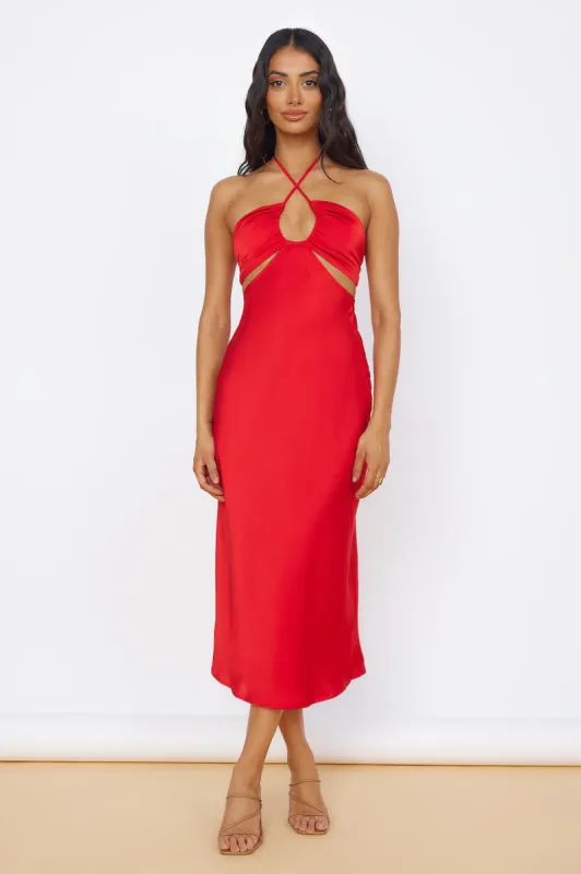 Summer Joy Midi Dress Red sold by Fortunate One
