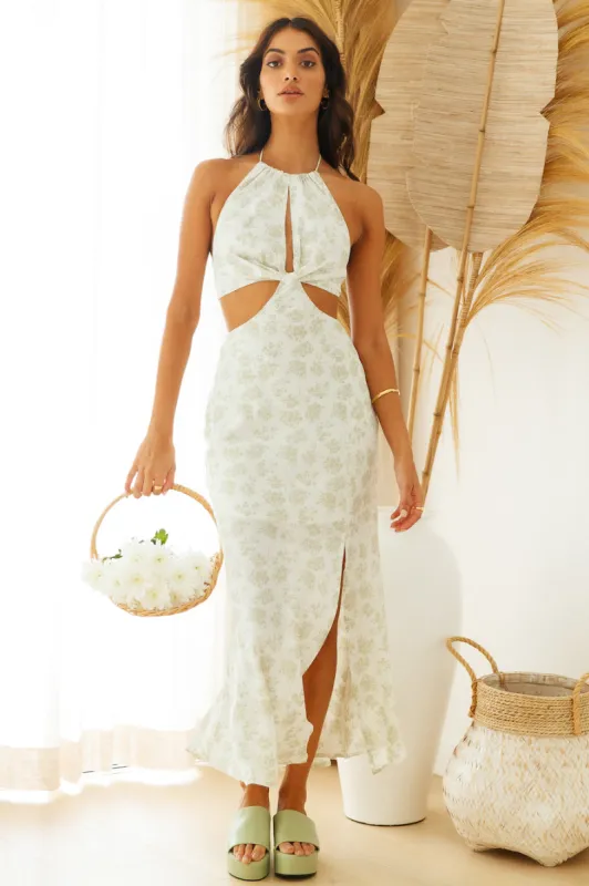 Cactus Bloom Maxi Dress Green sold by Fortunate One