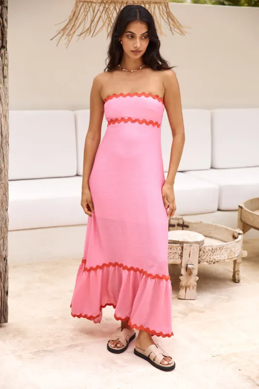 Cherry On Top Maxi Dress Pink sold by Fortunate One
