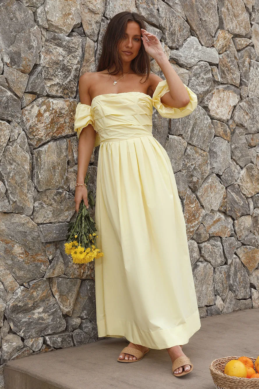 Bella Maxi Off-Shoulder Dress Yellow sold by Fortunate One product image thumbnail 3