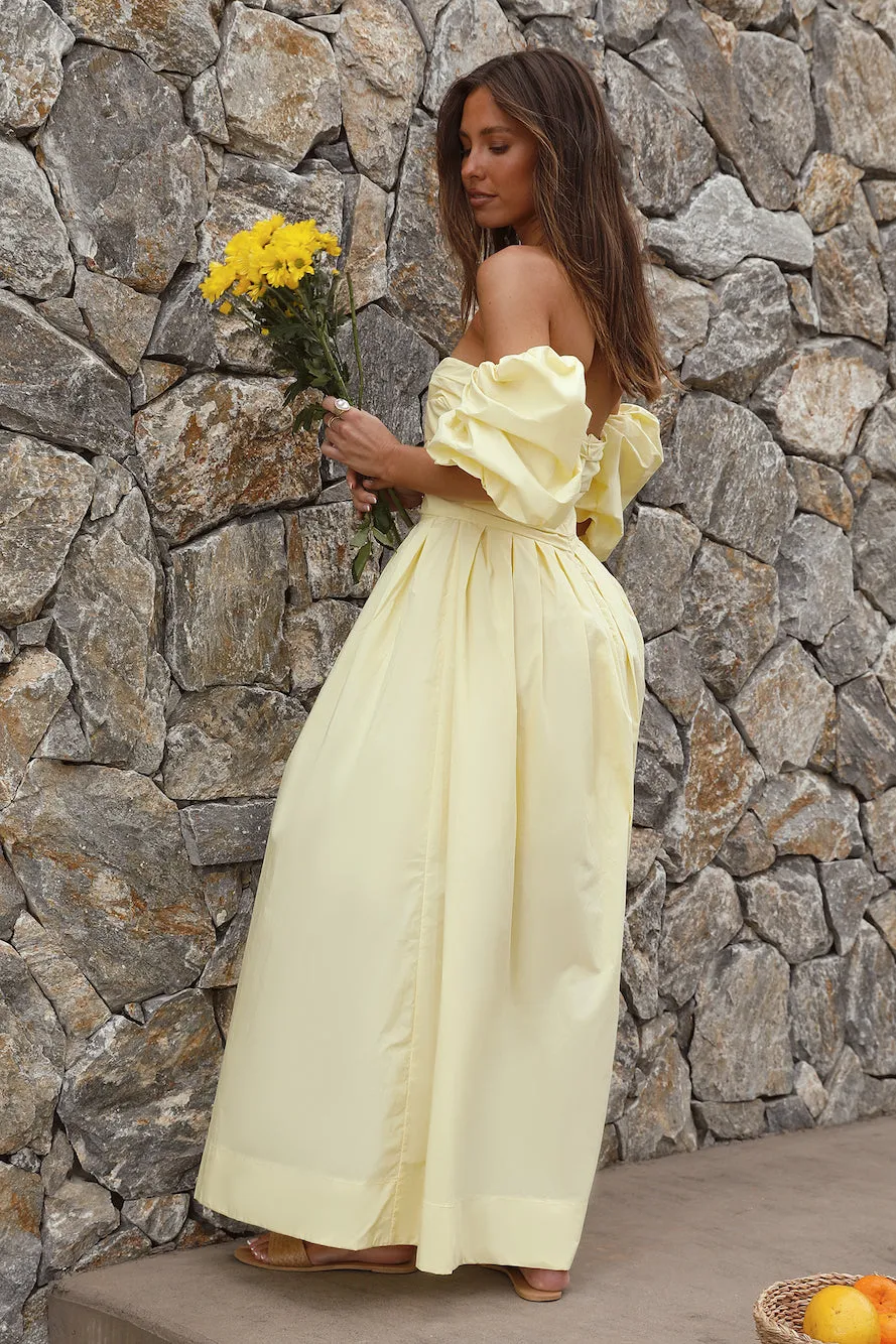 Bella Maxi Off-Shoulder Dress Yellow sold by Fortunate One product image thumbnail 4