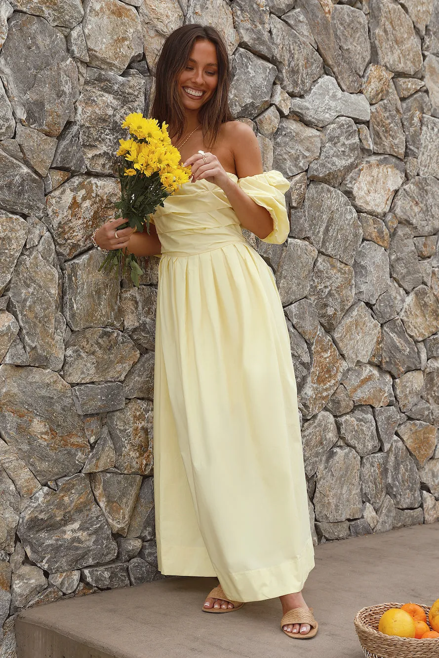 Bella Maxi Off-Shoulder Dress Yellow sold by Fortunate One