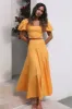 Cool And Calm Maxi Skirt Mustard sold by Fortunate One