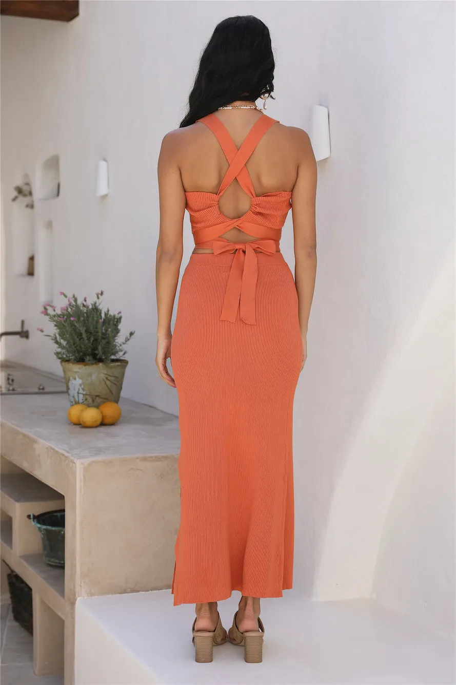 Pumpkin Spice Maxi Skirt Orange sold by Fortunate One product image thumbnail 5