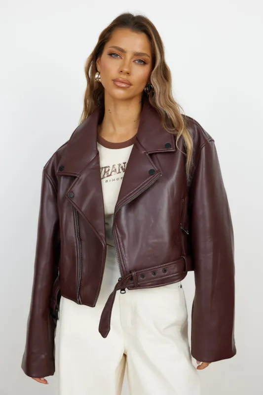LIONESS Staten Island Jacket Mulberry sold by Fortunate One