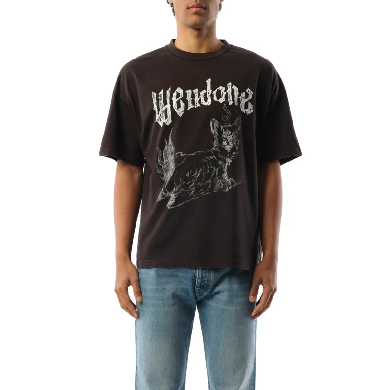 Print Bleached T-Shirt in Black made by MARAIS