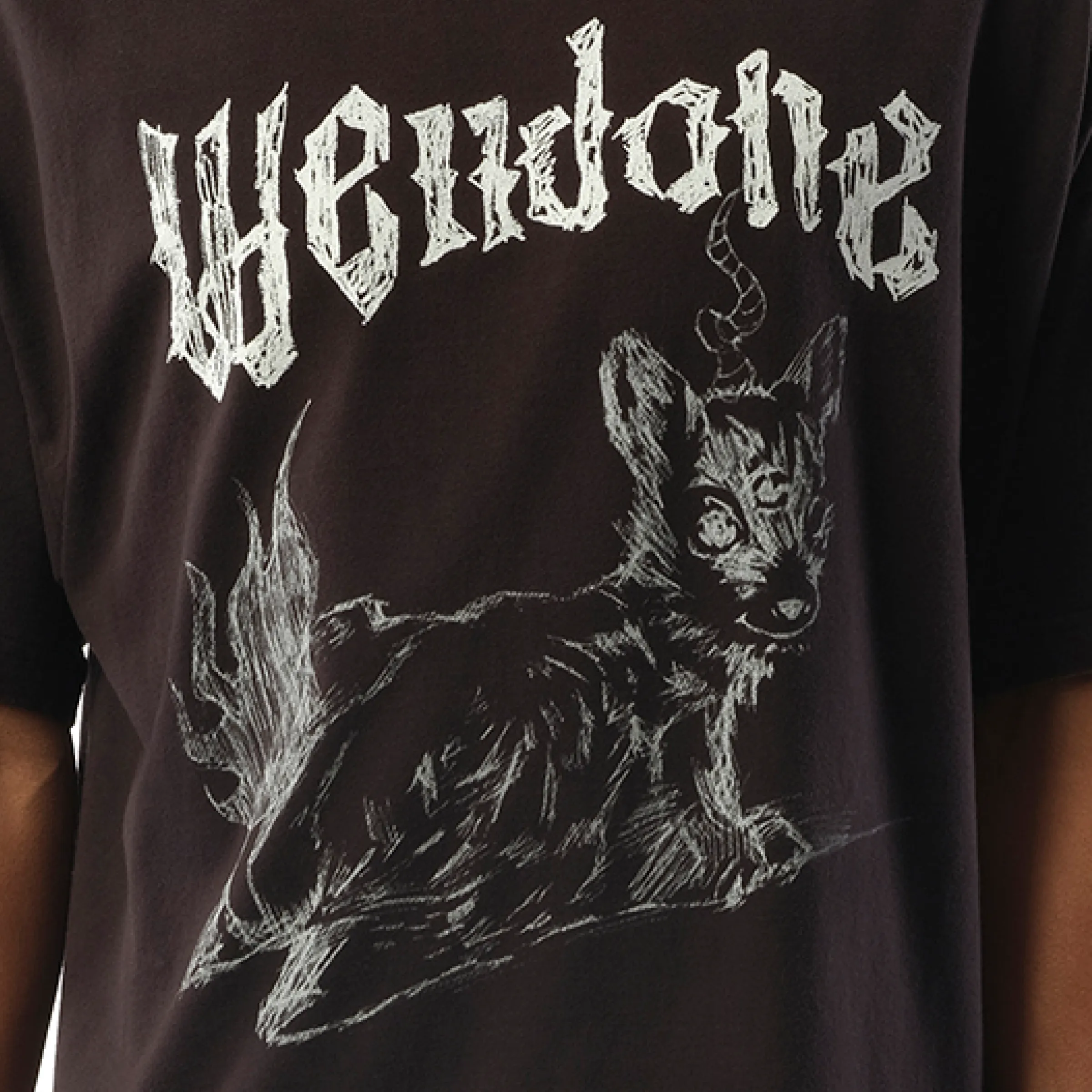 Print Bleached T-Shirt in Black sold by MARAIS product image thumbnail 3