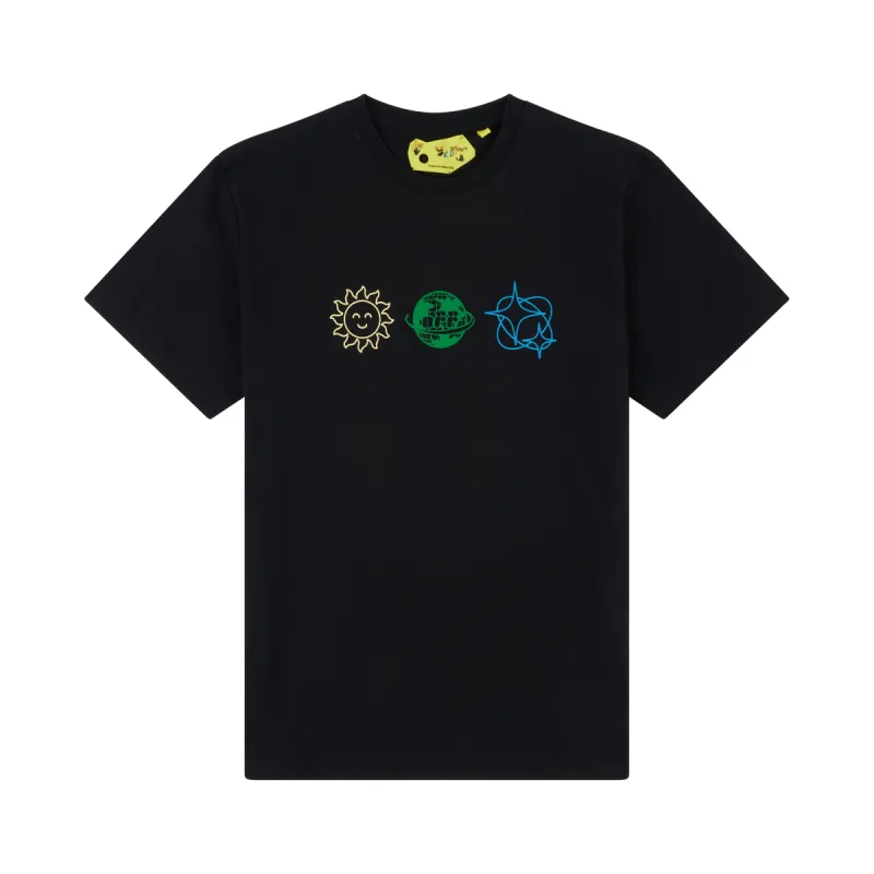 Elements Short Sleeves T-Shirt in Black/Blue made by MARAIS