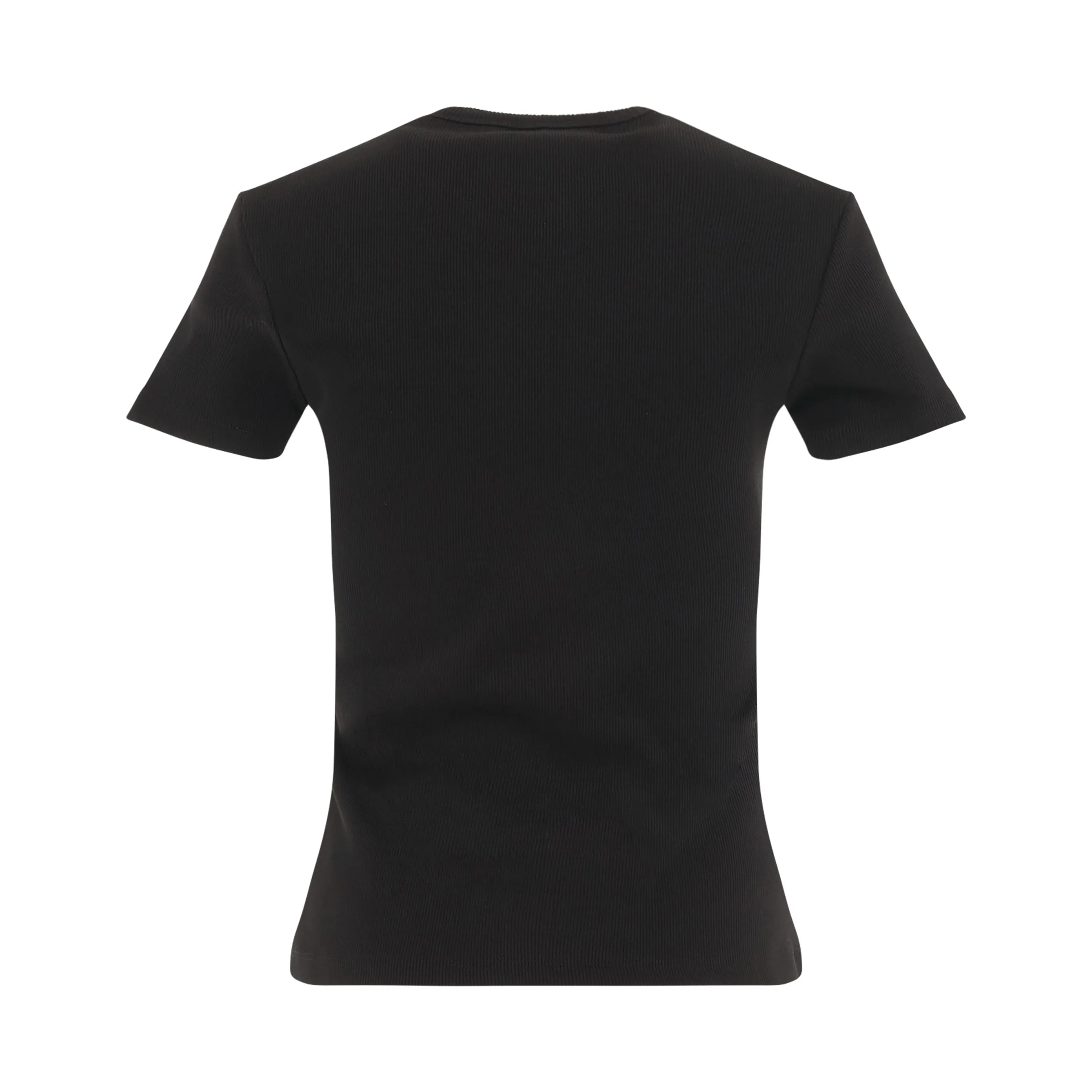 Off Stamp Rib Basic T-Shirt in Black sold by MARAIS product image thumbnail 4