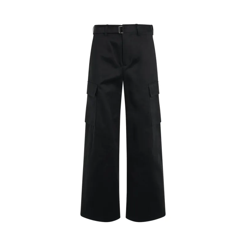 Cotton Gabardine Pants in Black sold by MARAIS