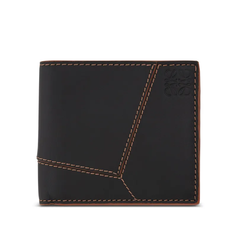 Puzzle Stitches Bifold Wallet in Black sold by MARAIS