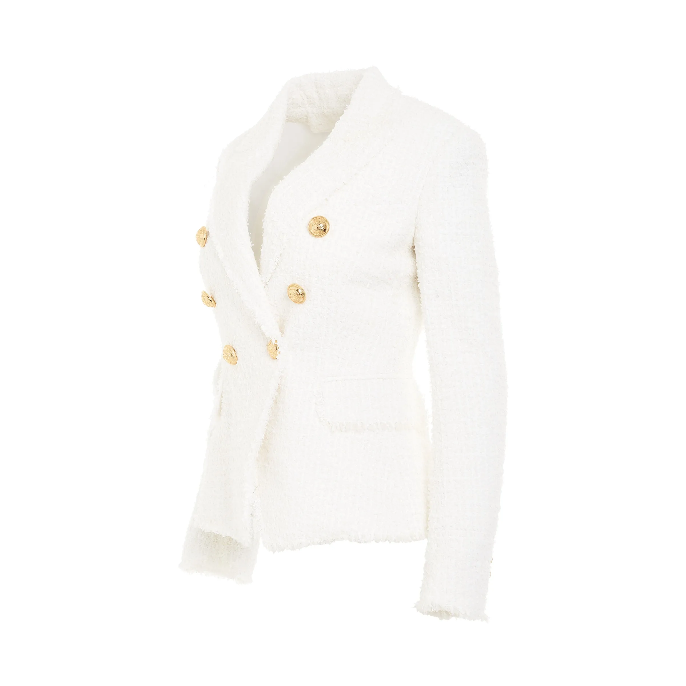 6 Buttons Double Breasted Tweed Jacket in White sold by MARAIS product image thumbnail 2