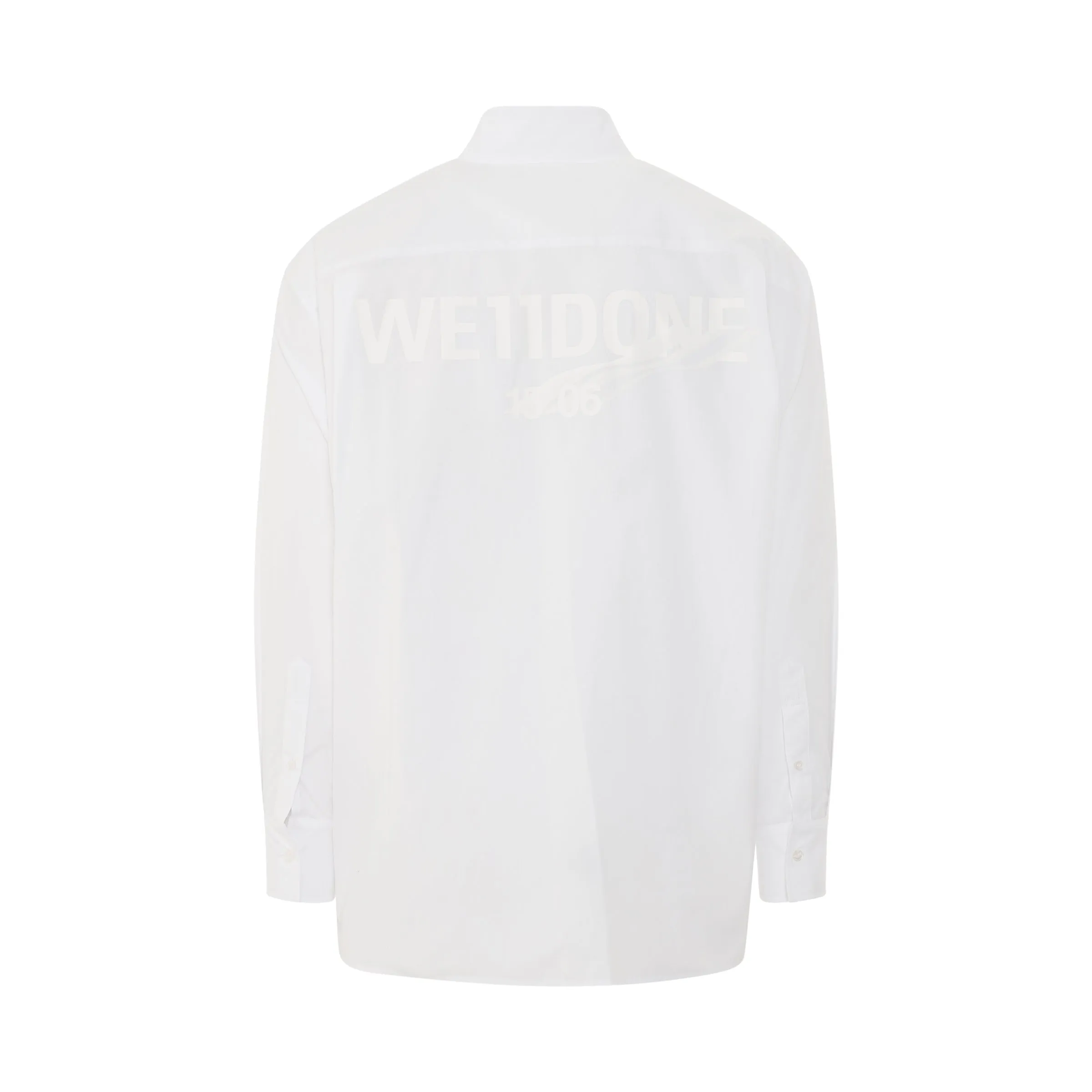 1506 Logo Print Cotton Shirt in White sold by MARAIS product image thumbnail 4