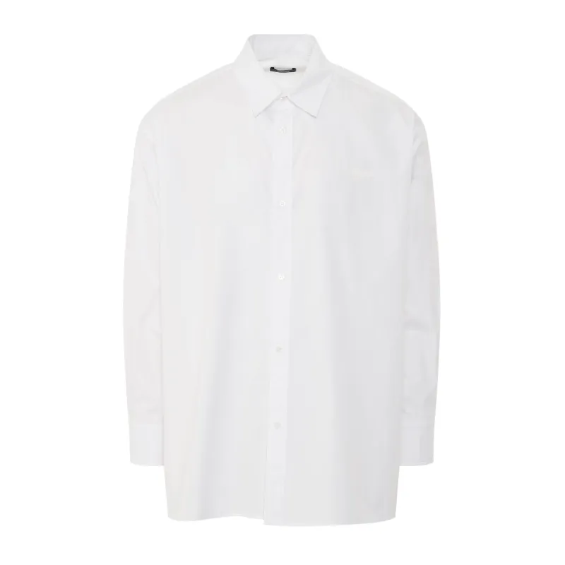 1506 Logo Print Cotton Shirt in White sold by MARAIS