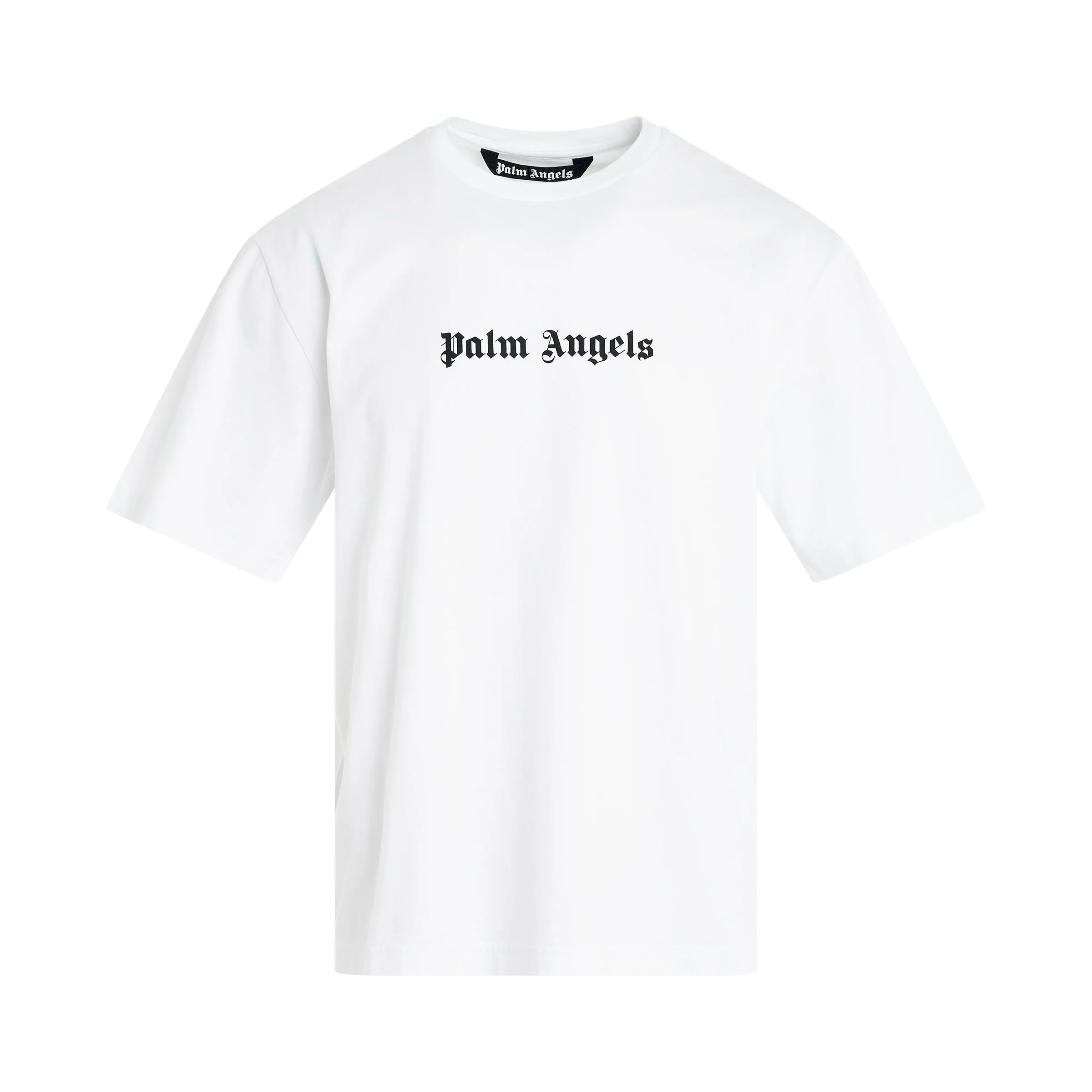 Logo Slim T-Shirt in White Black sold by MARAIS
