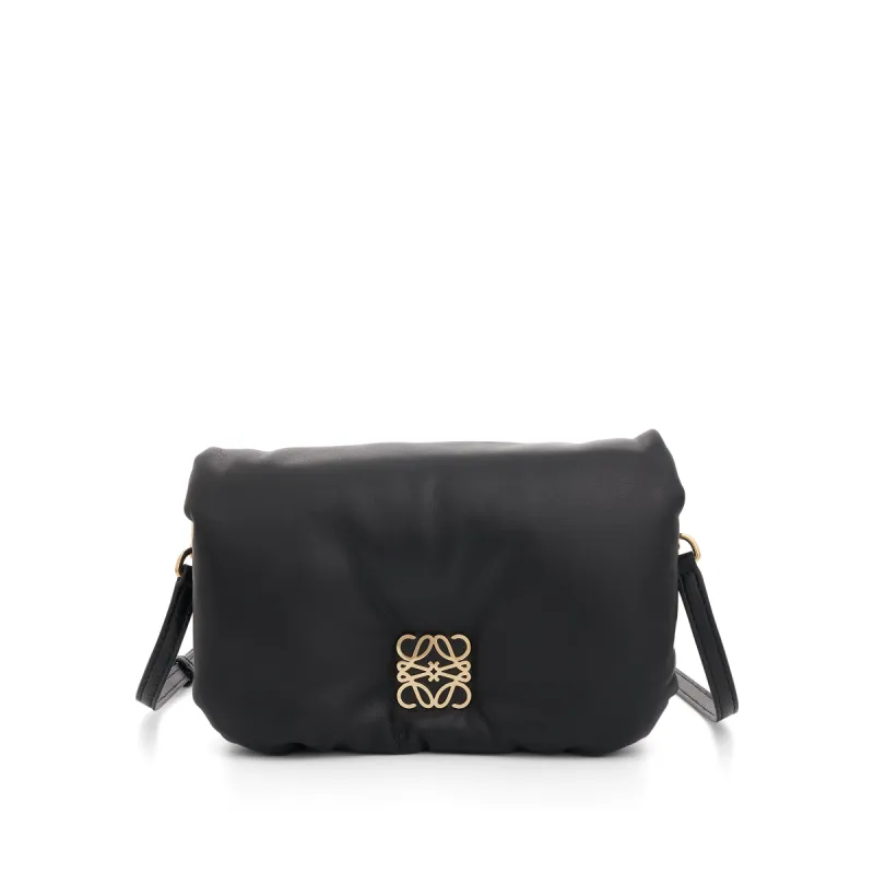 Mini Puffer Goya Bag in Shiny Nappa Lambskin in Black made by Loewe