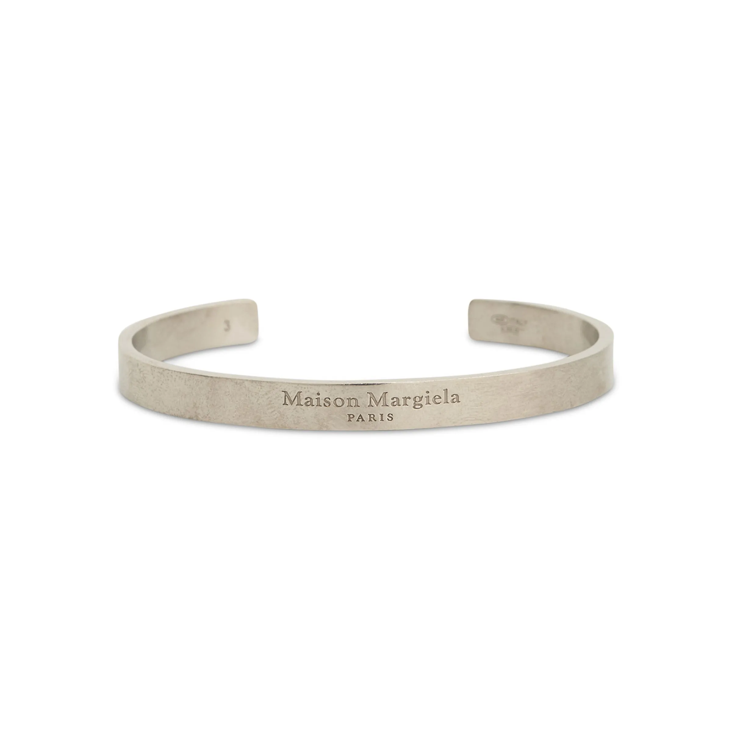 Medium Margiela Logo Cuff Bracelet in Silver sold by MARAIS